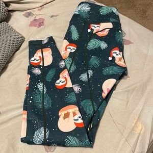 Feed Me Fight Me Donut Sloth Leggings